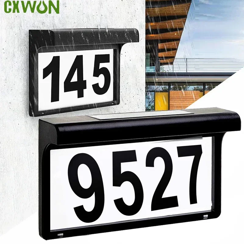 

Solar House Number Light Outdoor Waterproof LED Address Sign Light Wireless Sunpower Garden Door Decorative Plaque Wall Light