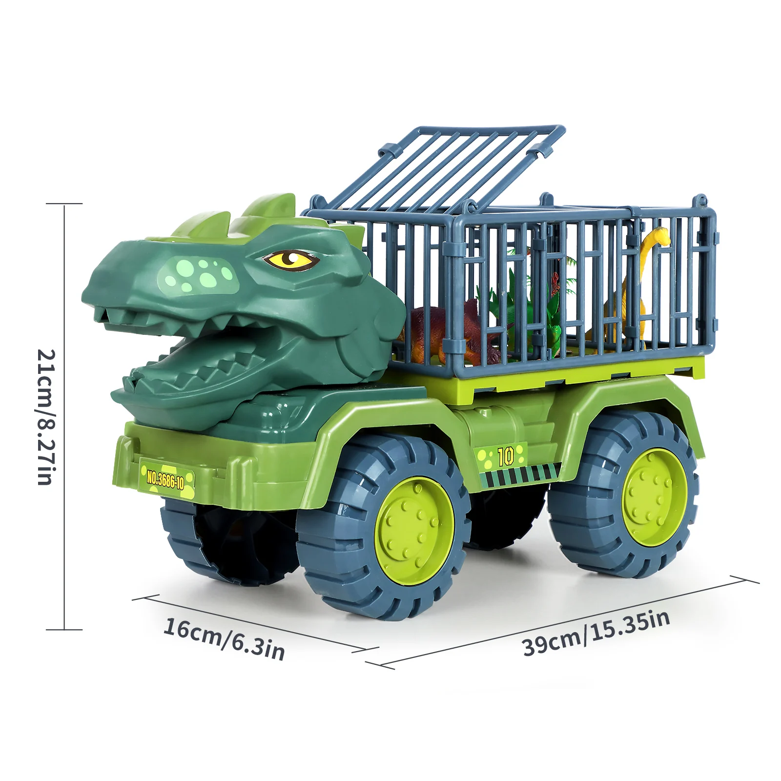 Baby Crib Toy Set para meninos e meninas, Veículo de construção, Carro de transporte, Inércia, Dinossauro Deslizante, Super Large, Tiranossauro Rex