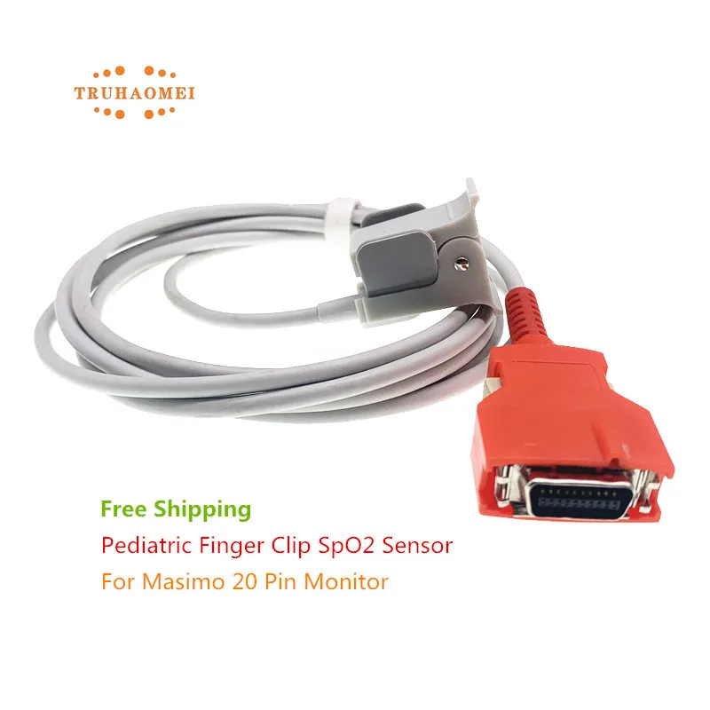 Red 20 Pin SpO2 Sensor For Rainbow RAD5 RAD6 RAD7 RAD8 Adult Pediatric Neonates Size SAO2 Probe