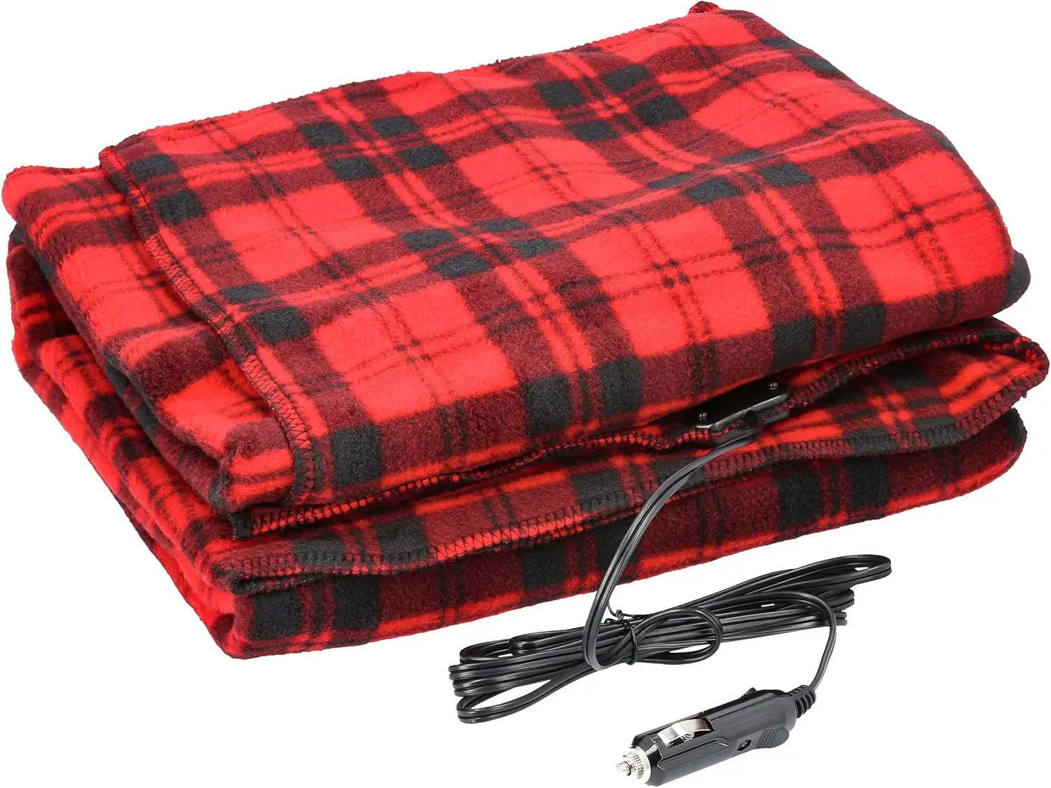

Heated Car Blanket 12V Electric Throw for Car Truck SUV RV Portable Camping Essentials Red Plaid
