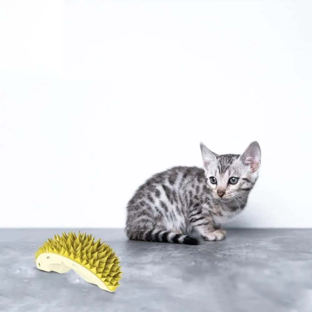 Cute ABS Cat Massage Combs Durian Shape With Catnip Hair Remover Brushes Pet Grooming Cat Self Groomer Cat