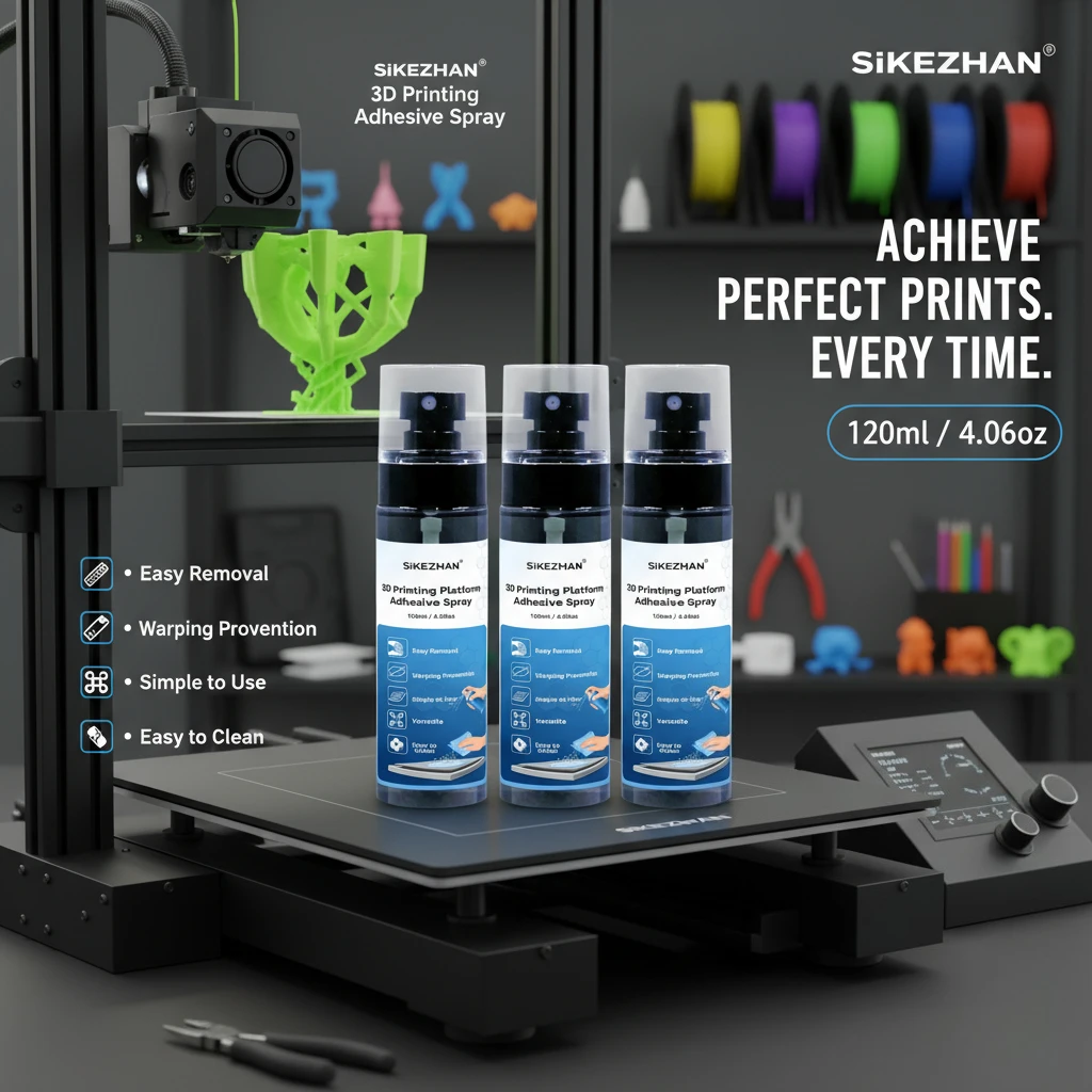 

Клей-спрей SIKEZHAN для 3D-принтеров, 120 мл, жидкий клей для стеклянных и PEI-платформ, предотвращает деформацию для PLA и ABS, смывается водой