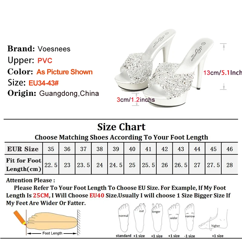 Street Style Fashion Women Shoes 13CM Stiletto Slide Sandals Shiny Sequin Party High Heels 2024 New Summer Thick Bottom Slippers