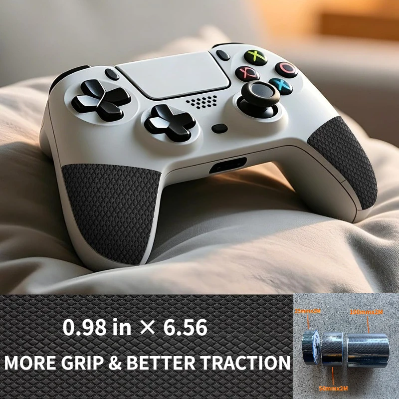 Black 0.98in X 6.56ft Waterproof Anti-Slip Rubber Grip Tape for Tools, Camera Lenses, Game Controllers and Wheelchairs Use Daily