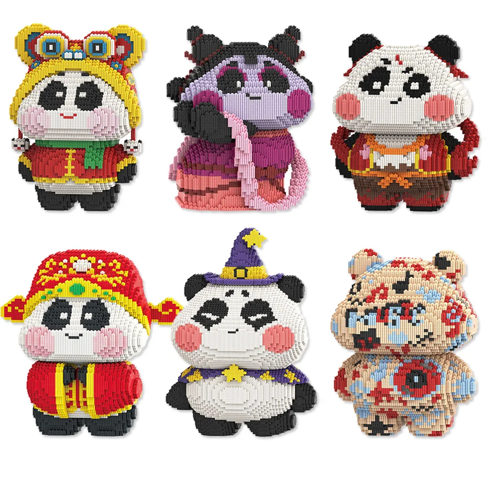 

Kawaii пухлая панда, строительные блоки, волшебник, модель панды, соединение, мультяшные животные, кирпичи, фигурки, игрушки для детей, Рождественский подарок
