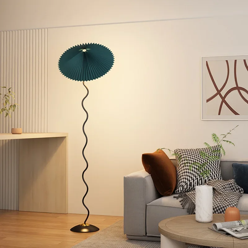 Folding Umbrella Floor Lamp Japanese Wabi Sabi Style Living Room Desk Lamp Vintage Middle aged High end Girl Decorative Lamp