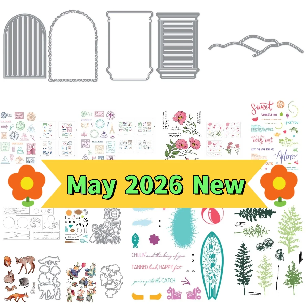 

Floral Window Beach Metal Cutting Dies Clear Stamps Stencil for DIY Making Card Scrapbook Embossed Paper Template May 2026 New