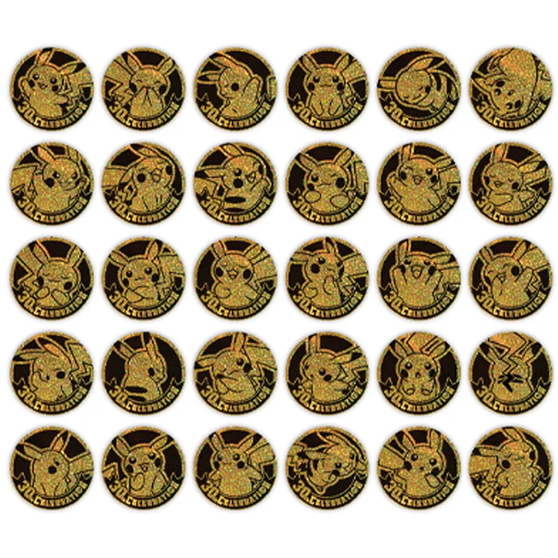 Pokemon 30th Celebration Anniversary Coin Set Pikachu Coin Pokemon 30th Anniversary Booster Pack Trading Card Game PTCG