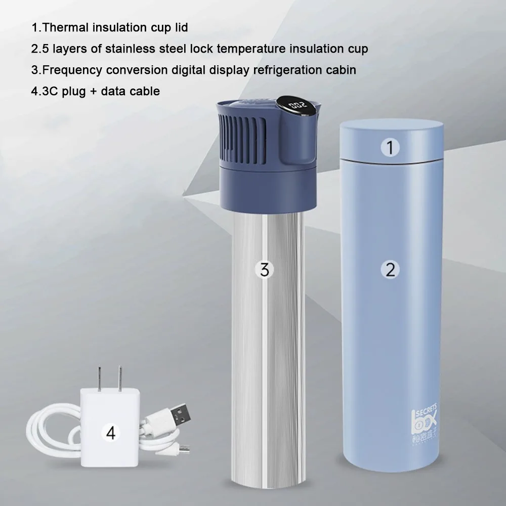 

Carry-on Insulin Cooler Box USB Charging Automatic Temperature Control Medication Refrigerator Cup LCD Digital Display