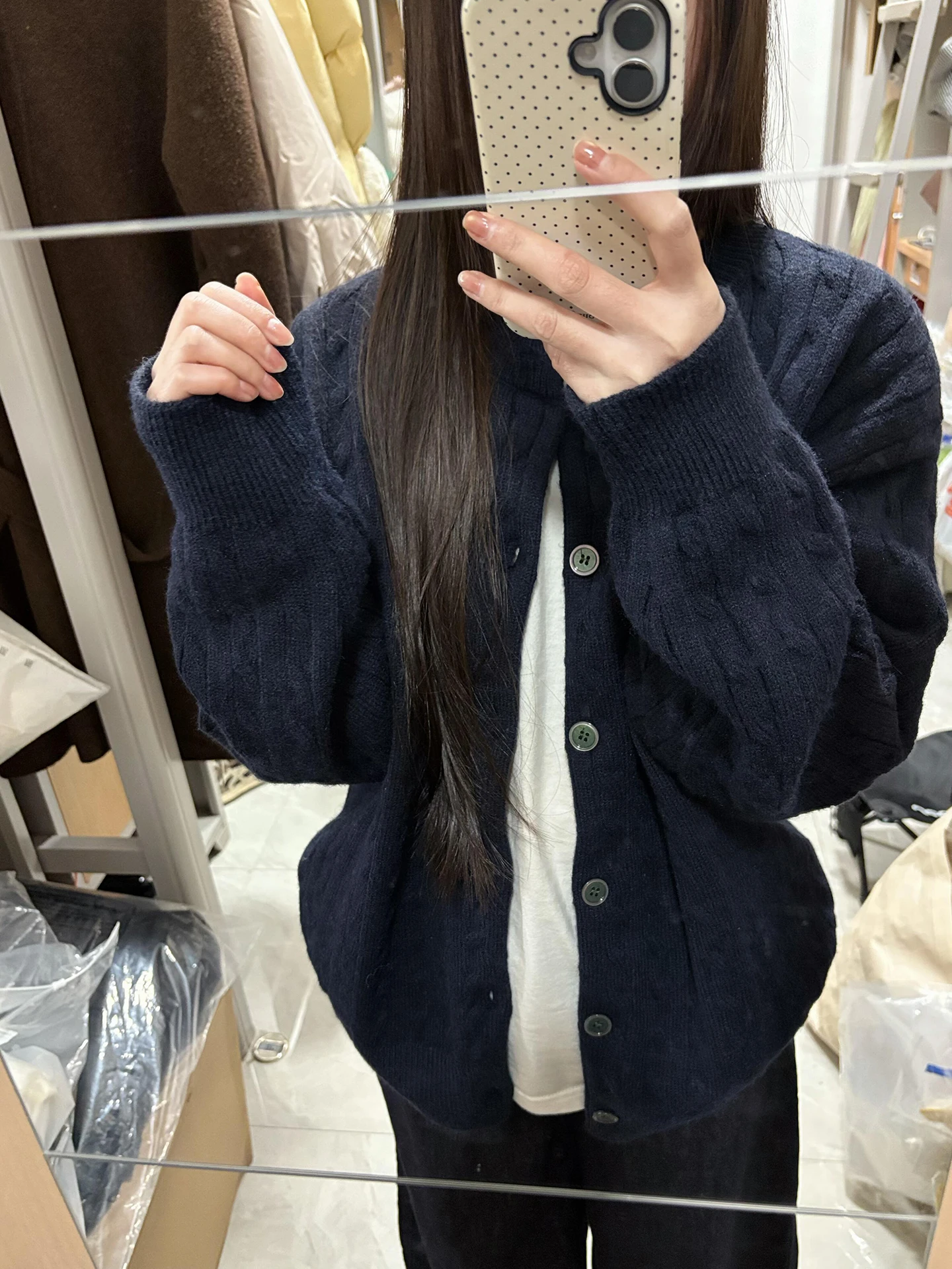 

Loose Fit Korean Sle Lazy Blue Knitted Sweater Coat Women's Casual Winter New Arrival Comfortable Knitwear Top