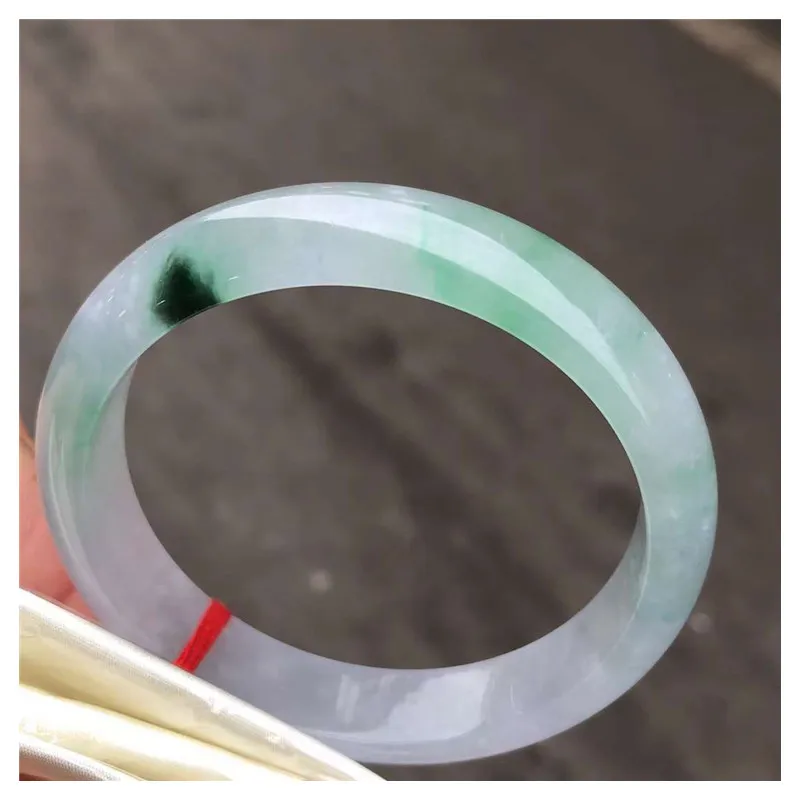 True Color High Ice Floating Blue Flower Jade Jadeite Bracelet Exquisite Noble Ladys Women Bangle Hadring Fine Jewelry