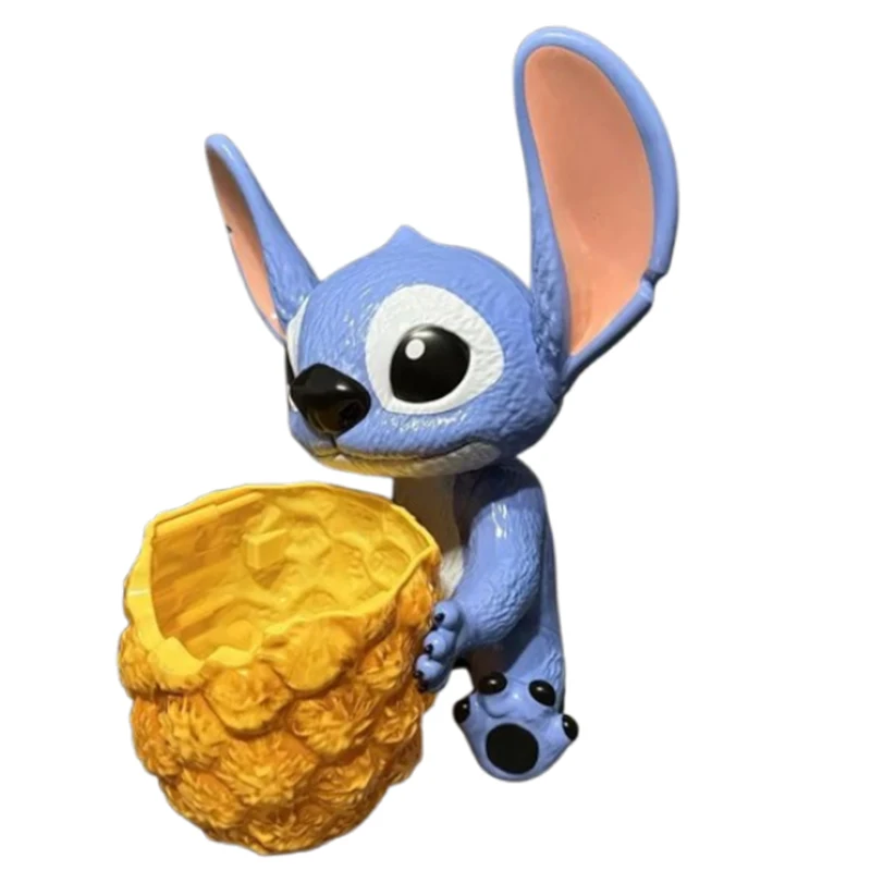 Disney Stitch Popcorn Bucket Anime Movie Peripheral Figure Pen Holder Ornaments Cartoon Desktop Decoration Collection Model Gift