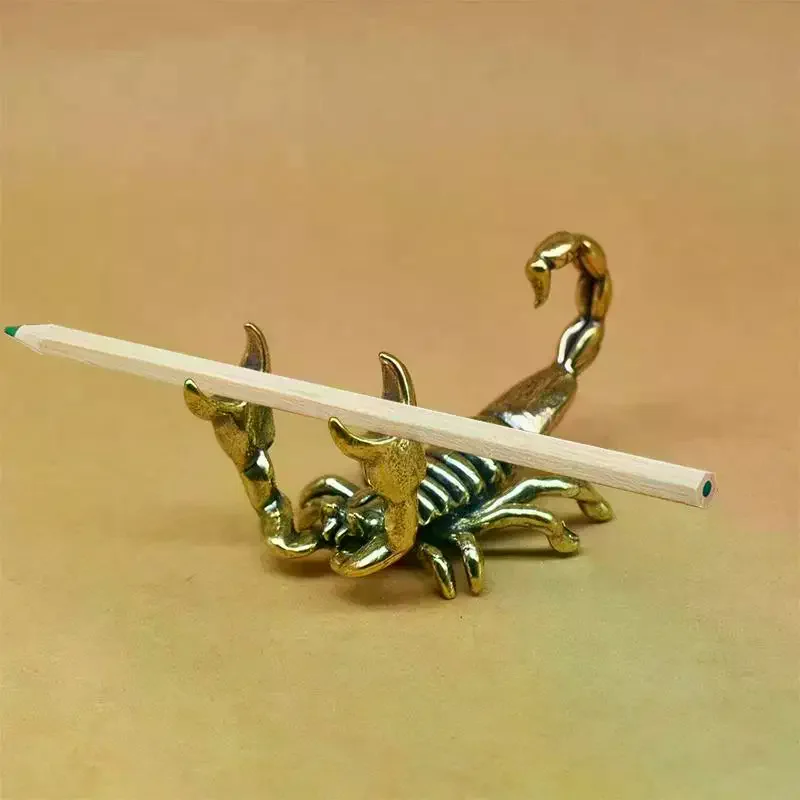 Lobster Scorpion Shaped Pen Holder Ornament Vintage Perfect For Home Office Desk Study Table Decor Display Brass