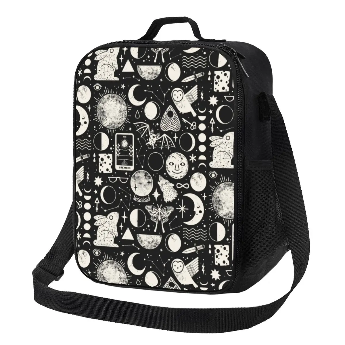 Custom Celestial Space Lunar Pattern Moon Eclipse Thermal Insulated Lunch Bags Women Witch Lunch Container for Outdoor