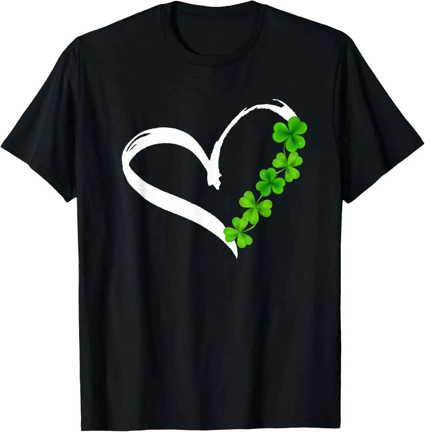 

Shamrock Heart St Patricks Day Graphic Tee Cotton Casual Short Sleeve T-Shirt for Women