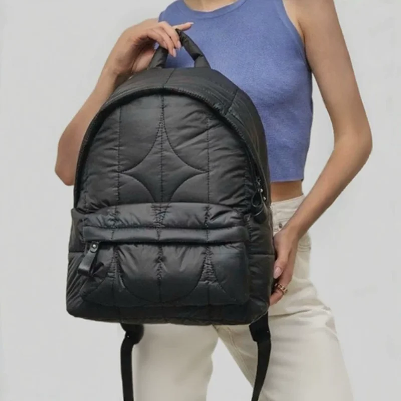 Ultralight Space Down Backpack Quilted Padded Ultralight School Backpacks Bags for Girls Casual Trend Dailytravel Bags