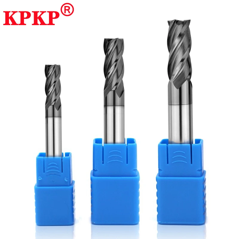 Milling Cutter HRC50 4-Flute Nano Coating Tungsten Steel Carbide Face End Mill CNC Maching Tools Stainless Steel Milling Cutter