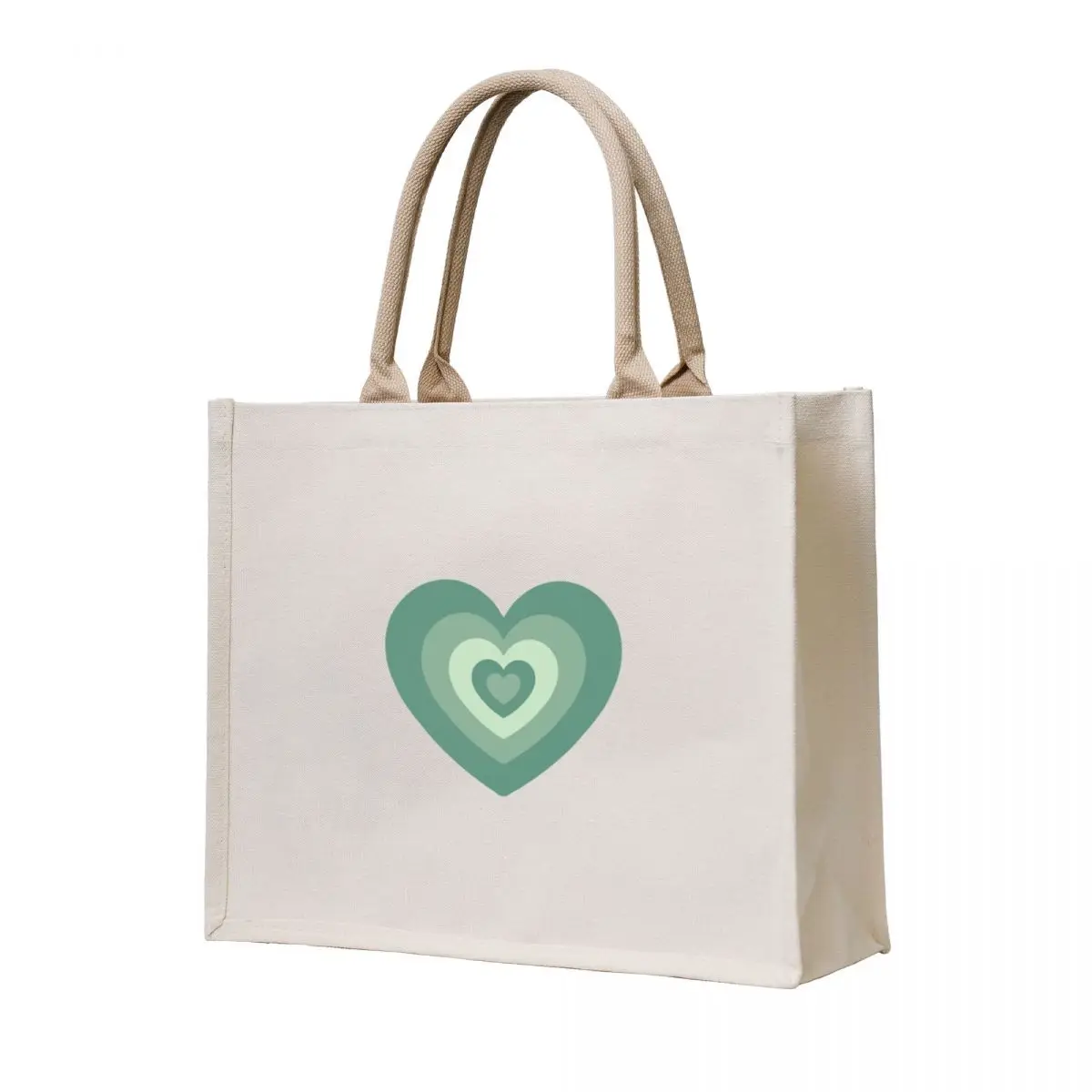 

Sage Green Heart Tote Bag Women's shopper bag tote bag custom hand