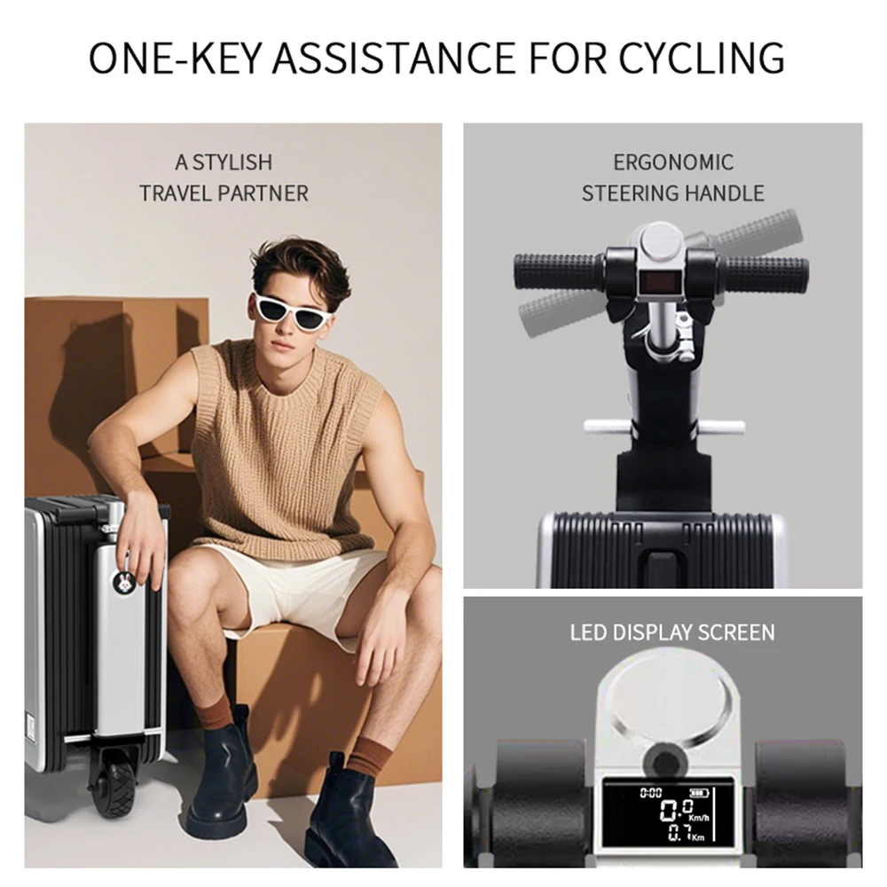 يمكن أن يصل على متن عربة السيارة متعددة الوظائف حقيبة كهربائية ذكية قابلة للركوب يمكن أن يجلس على لوحة الأشخاص مقاس 20 بوصة #5