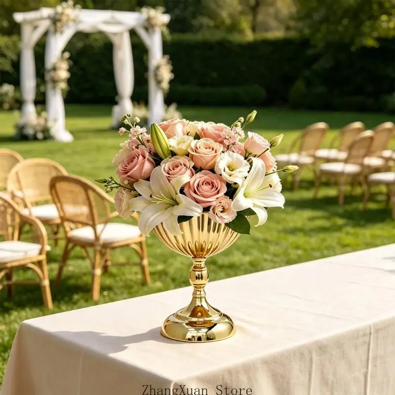 Blumen-Mittelstücke, Metallsockel, Urnenvase für Hochzeits- und Heimtischdekorationen, 3 x – Detail 8