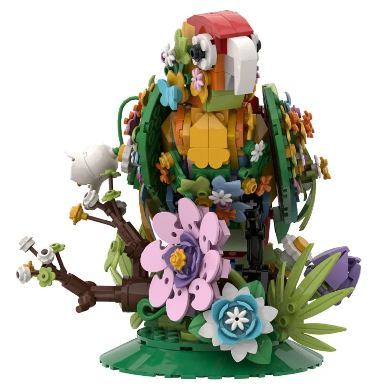 369PCS MOC Creative Animal and Plant Building Blocks Series Assembled Flowers and Birds Game Bricks Toys Ornaments Holiday Gifts