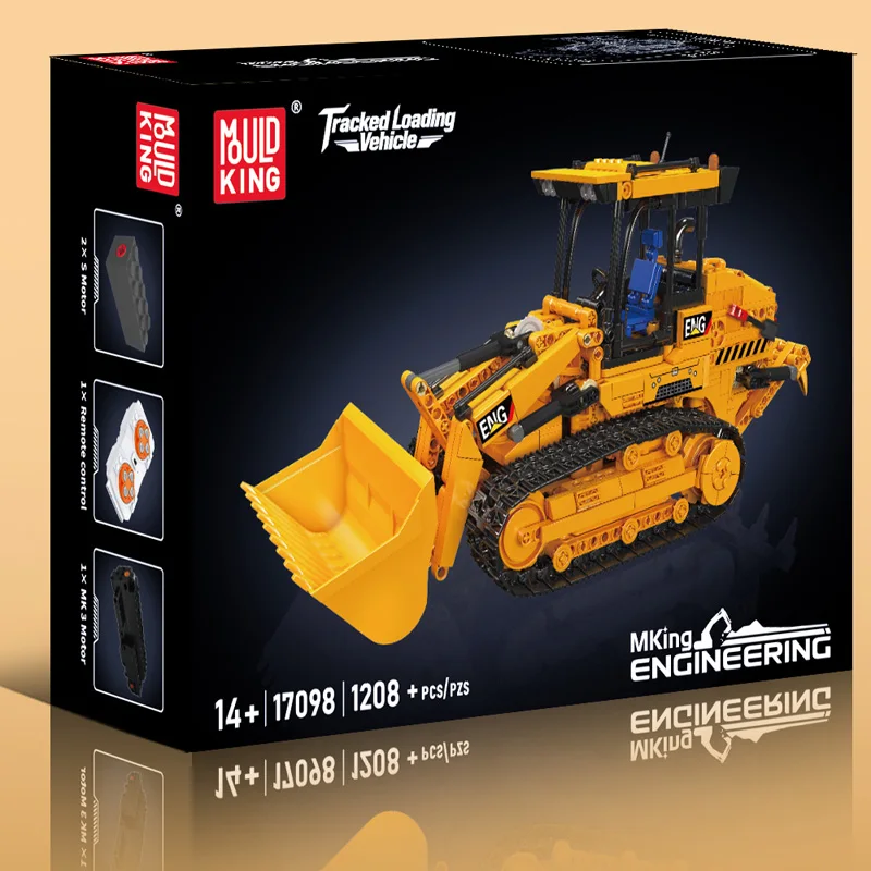

1208PCS Bricks Motorized Tracked Loading Vehicle Model Building Blocks Bricks Boys Mould King 17098 Set Christmas Gifts