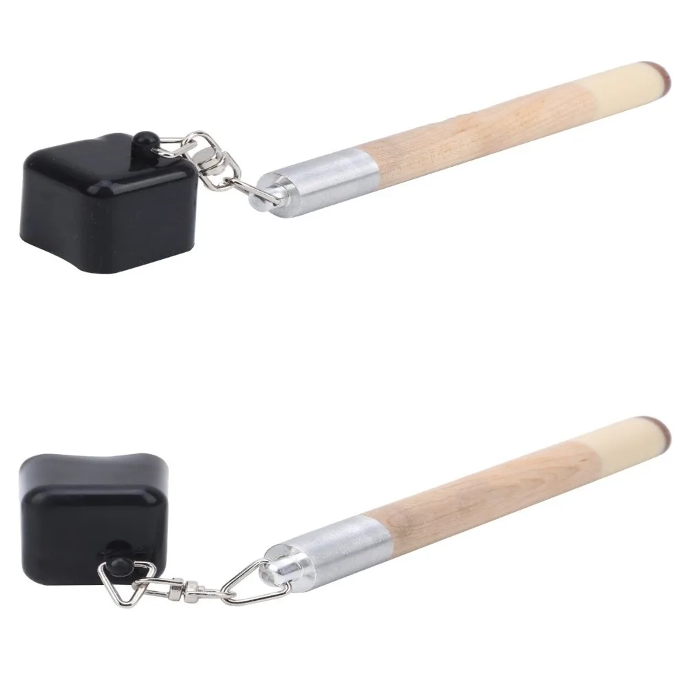 

2pcs Wood Grain Handle Billiard Chalk Holder Metal Pricker Tip Pen Shape Pool Cue Tool Cap with Chain Lightweight
