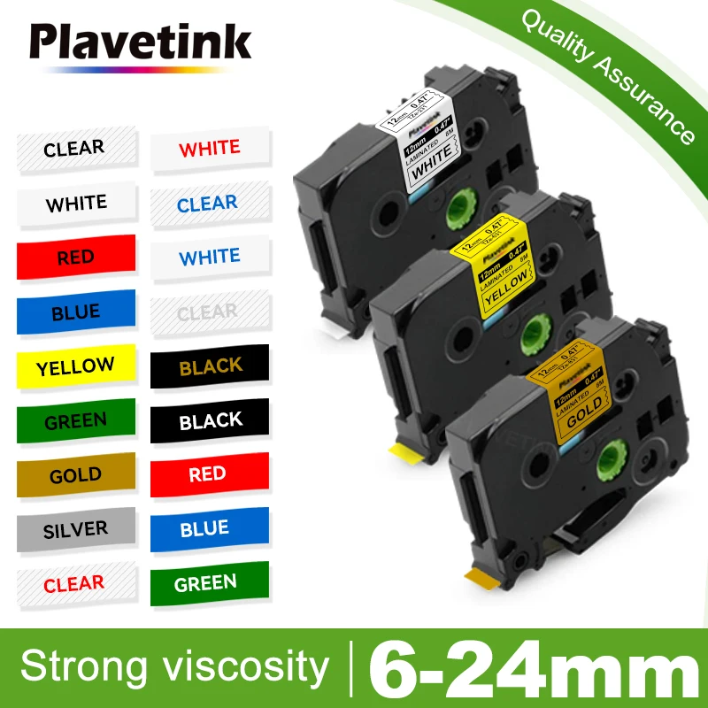 

Ламинированная лента Plavetink TZe231 TZe131 TZe631, 12 мм, совместимая с этикетировочными принтерами Brother Ptouch PTH110 PTD600 D200 PTP710BT E1000PRO