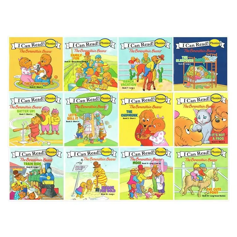 

12 Books/Set I Can Read Phonics My First Berenstain Bears English Picture Book Children Pocket Story Book