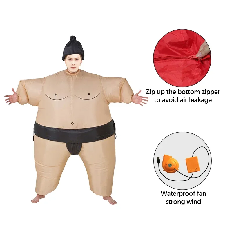 Inflatable Costume Sumo Wrestler Cartoon Character Fat Suit Party Performance Event Inflatable Clothing Accessory