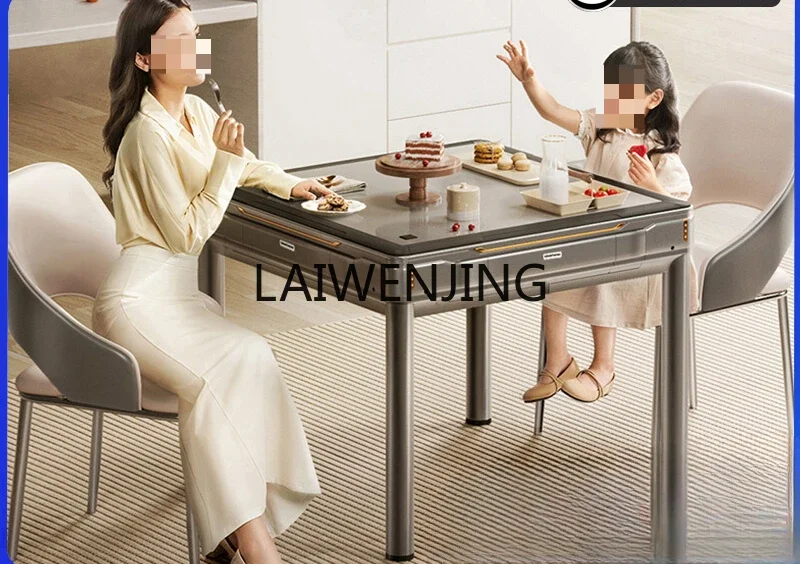 

HLZ mahjong machine automatic four legs modern dining table dual purpose household mahjong table