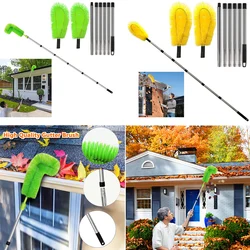 8pcs Gutter Cleaning Brush Roofing Tool with Telescopic Extendable Pole Roof Gutter Cleaning Tool For Easy Remove Leaves Debris