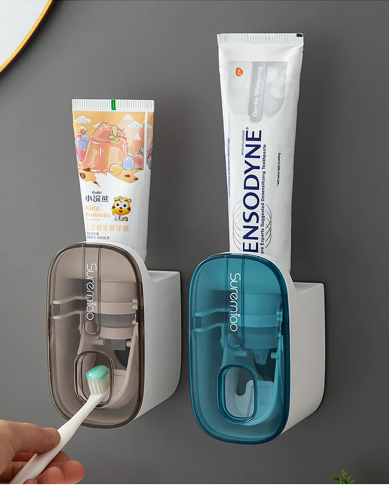 

Automatic Toothpaste Dispenser Bathroom Accessories Wall Mount Lazy Toothpaste Squeezer Toothbrush Holder