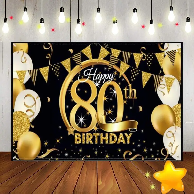 Happy 75th 80th Birthday Photocall Background Party Smash Cake Artistic Backdrop for Photography Queen Green Screen Photo Racing