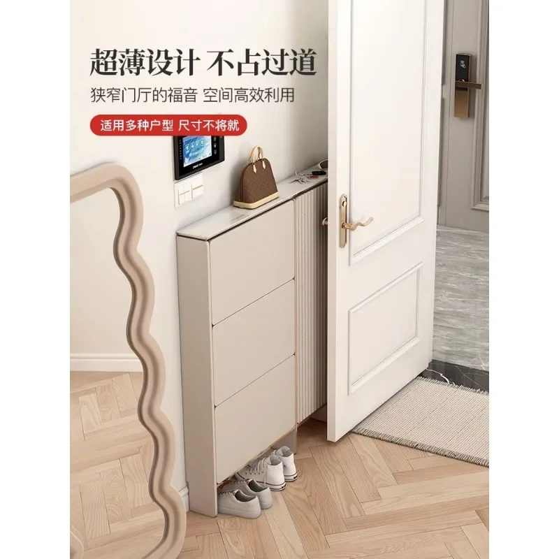 

Italian light luxury ultra-thin shoe cabinet, home entrance porch cabinet, modern minimalist hall cabinet, extremely narrow flip