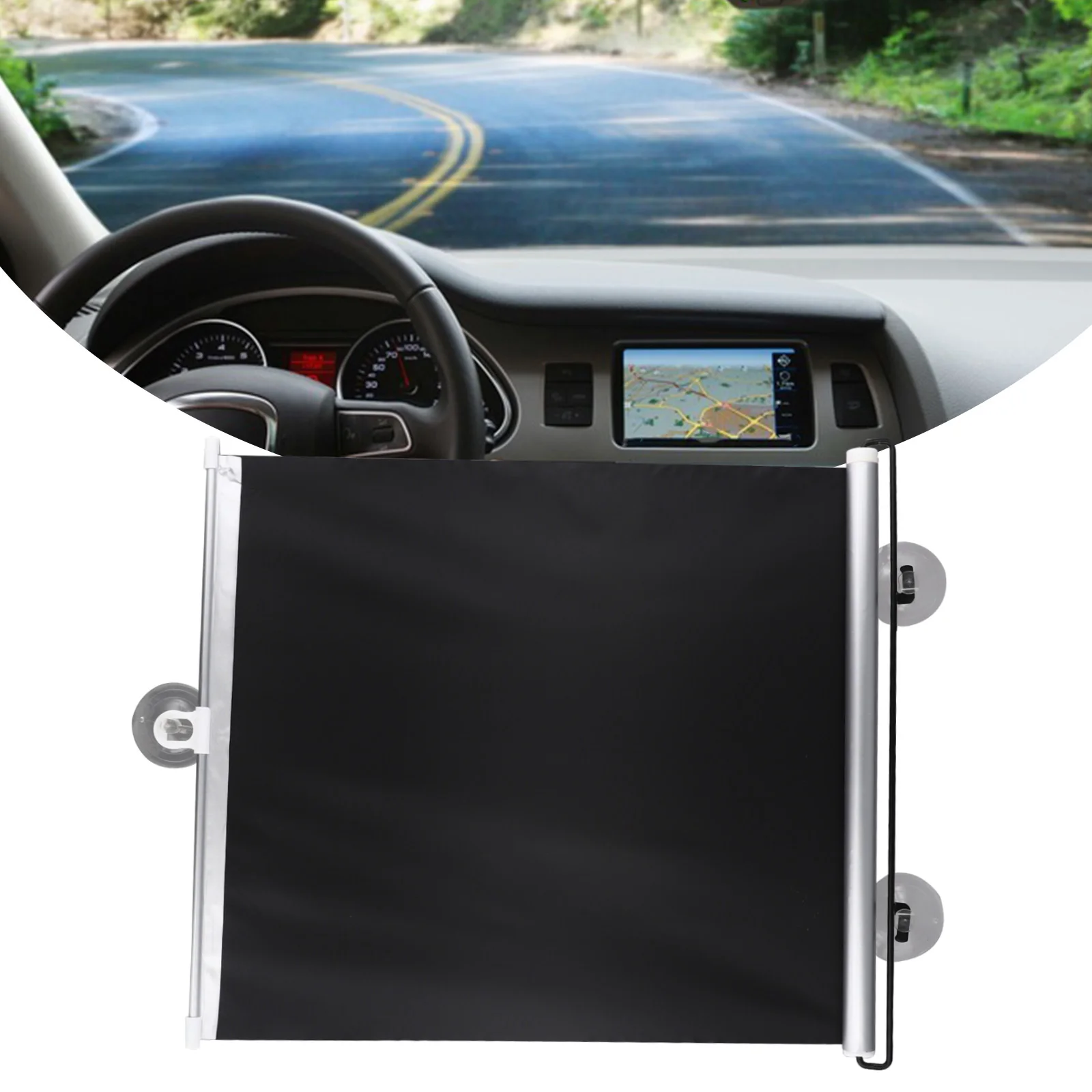

Roller Blinds Sunshade Curtain with Suction Cups Blackout Window Cover for Car Bedroom Office Privacy and Heat Shield