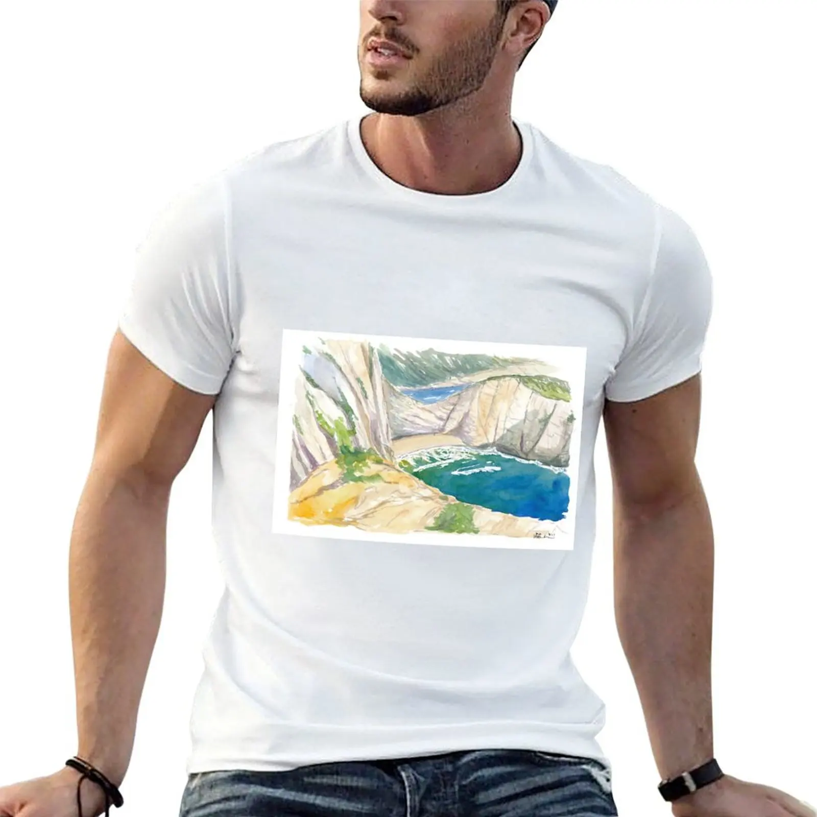 Zakynthos Greece Blue Turquoise Dreams at Navagio Shipwreck Beach T-Shirt Casual Holiday Short Sleeve Tee