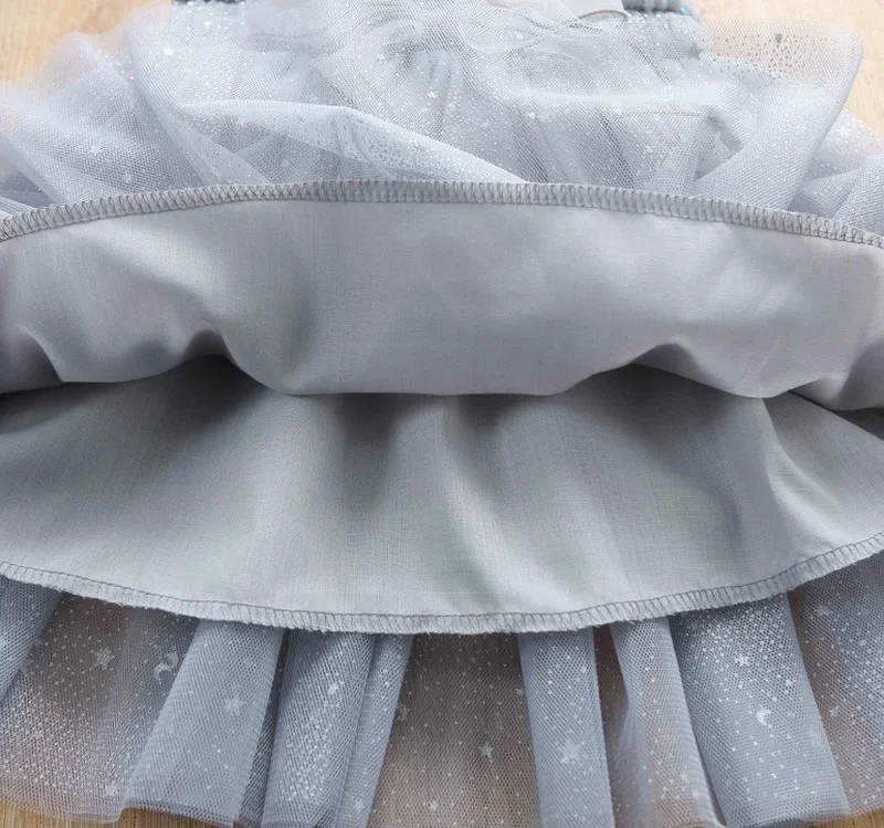 2-10T Starry Sequin Girl Mesh Skirt 2024 Spring Autumn New Children Baby Gauze Princess Skirt Bow Fairy Girl Tutu Skirt Tulle