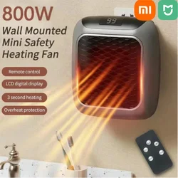 Xiaomi Mijia 800W Mini Heater Wall Mounted PTC Ceramic Electric Heater With Remote Control for Home Small Bathroom Heating Fans