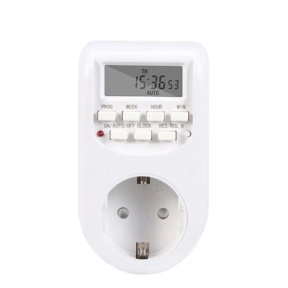 Eu Plug Timer Switch Energy Saving Adjustable Digital Kitchen Timer Outlet Week Hour Programmable Timing Socket Kitchen Tools