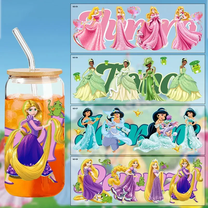 For Princess Dtf Stickers UV Packaging Printing Crystal Gifts Student Cartoon Snow White Cinderella Aurora DIY Creative Stickers