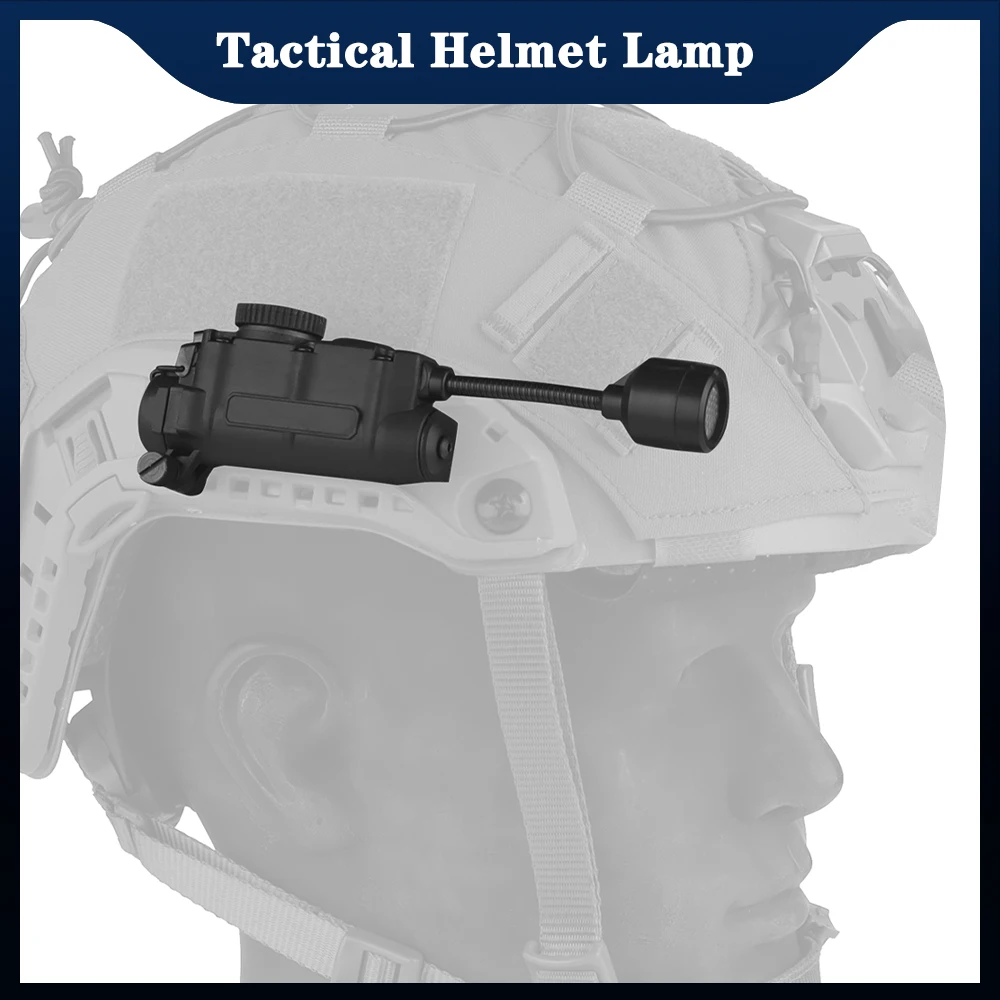 Tactical Helmet Light for Fast Helmet ARC Rail, White IR & Color Modes, Signal Lamp for Camping Hunting Shooting