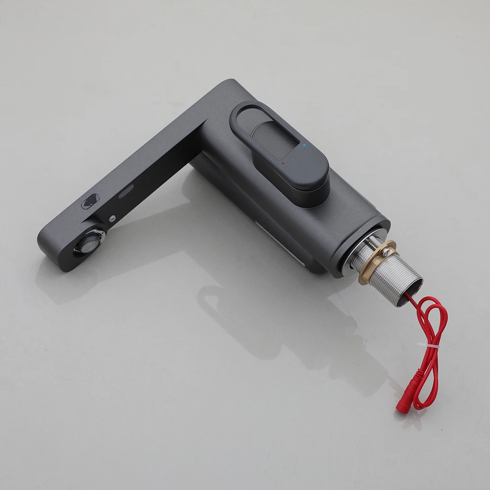 SINLAKU Bathroom Basin Sensor Faucet With Foam Soap Dispenser Deck Mounted Single Hole Stream Outlet Touch Free Mixer Taps