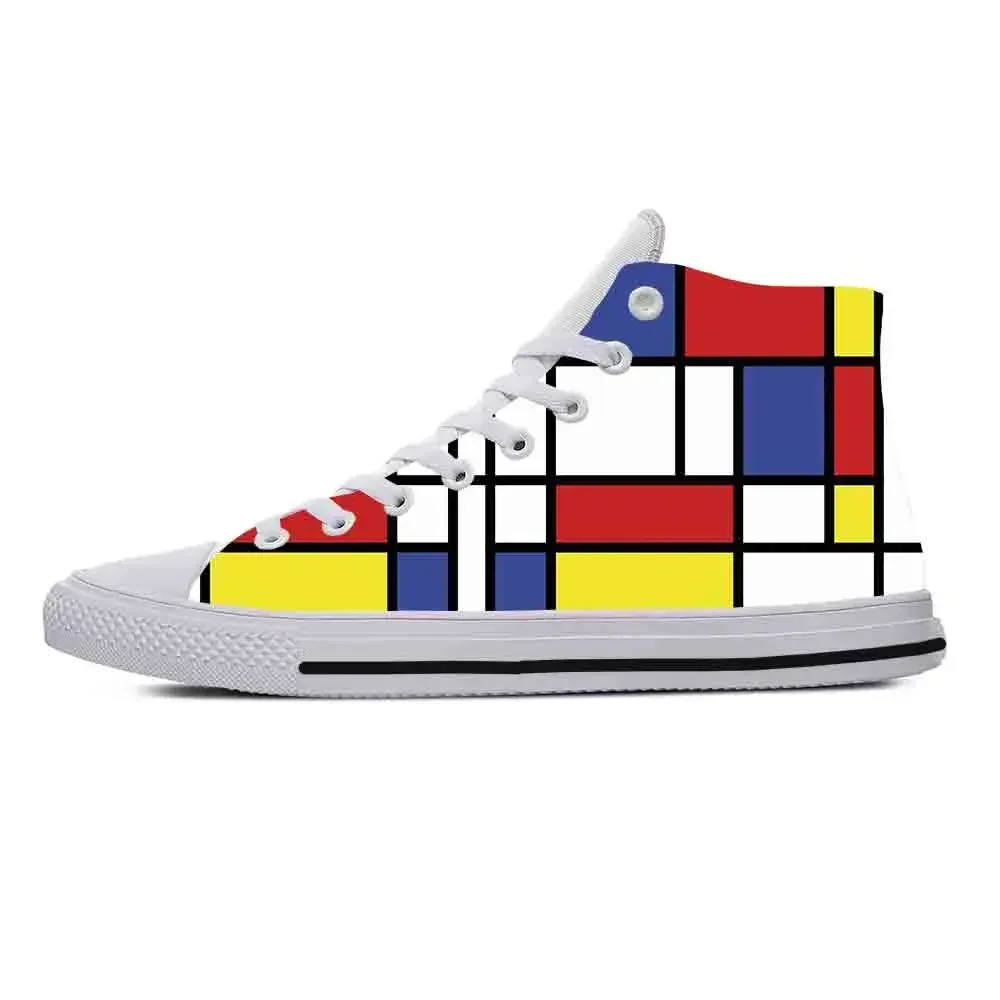 Piet Mondrian Abstract Geometric Pattern Customized Teenager Casual Shoes High Top Comfortable Breathable Mens Womens Sneakers