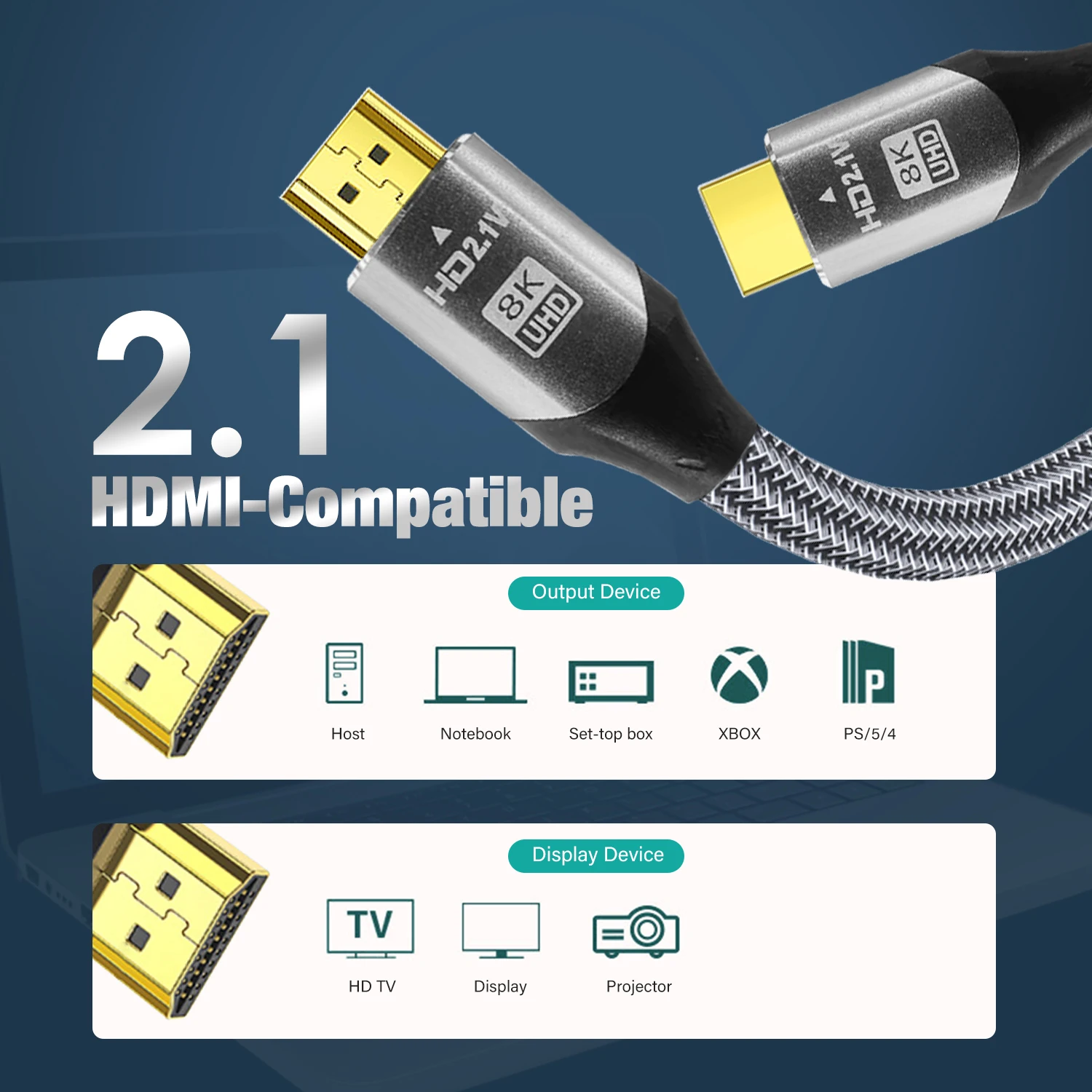 Kabel HDMI 2.1 8K 4K @ 120Hz 8 - Hdmi Cable 2.1 ulasan dan harga