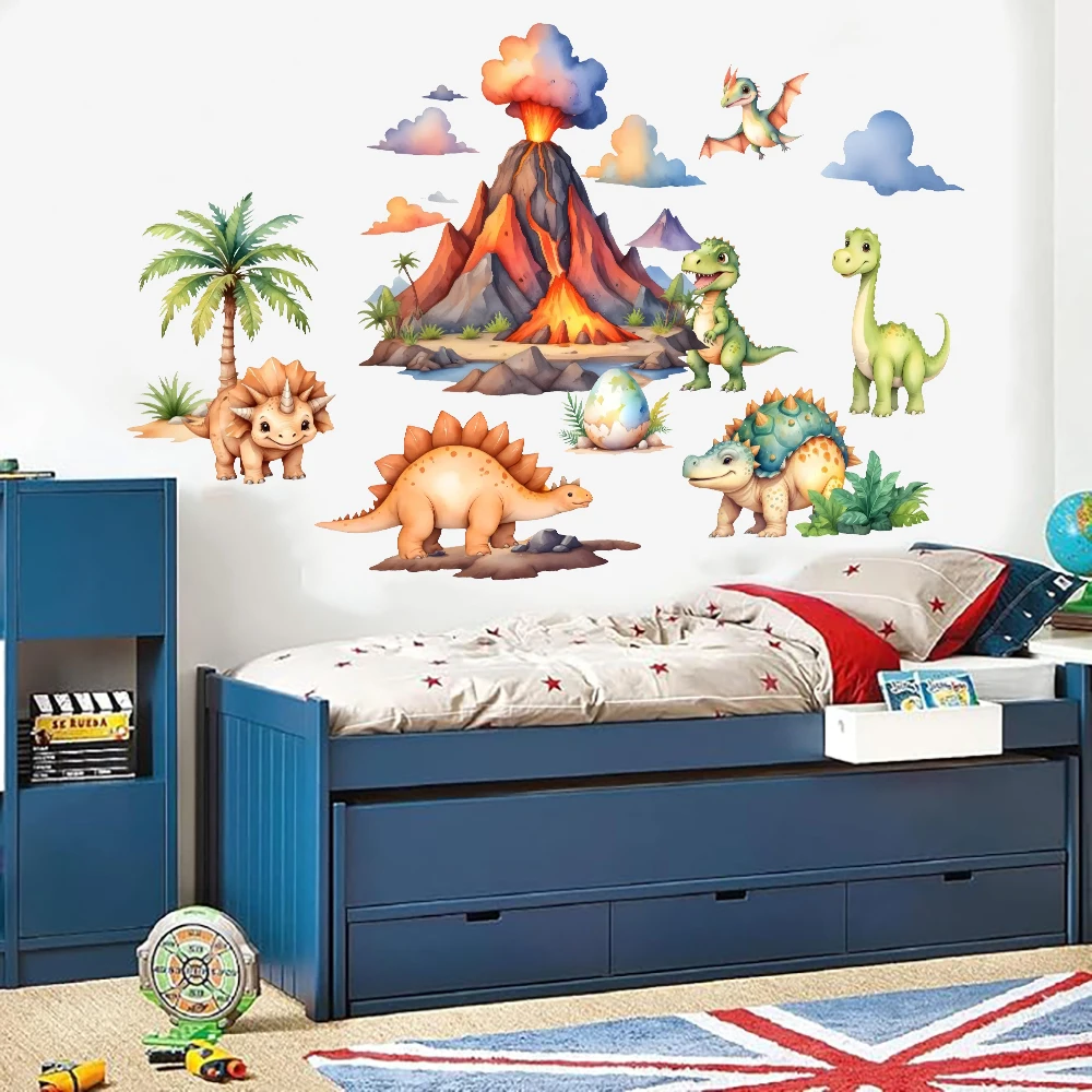 Baby Nursery Jungle Theme - ملصقات جدارية كرتونية على شكل ديناصورات