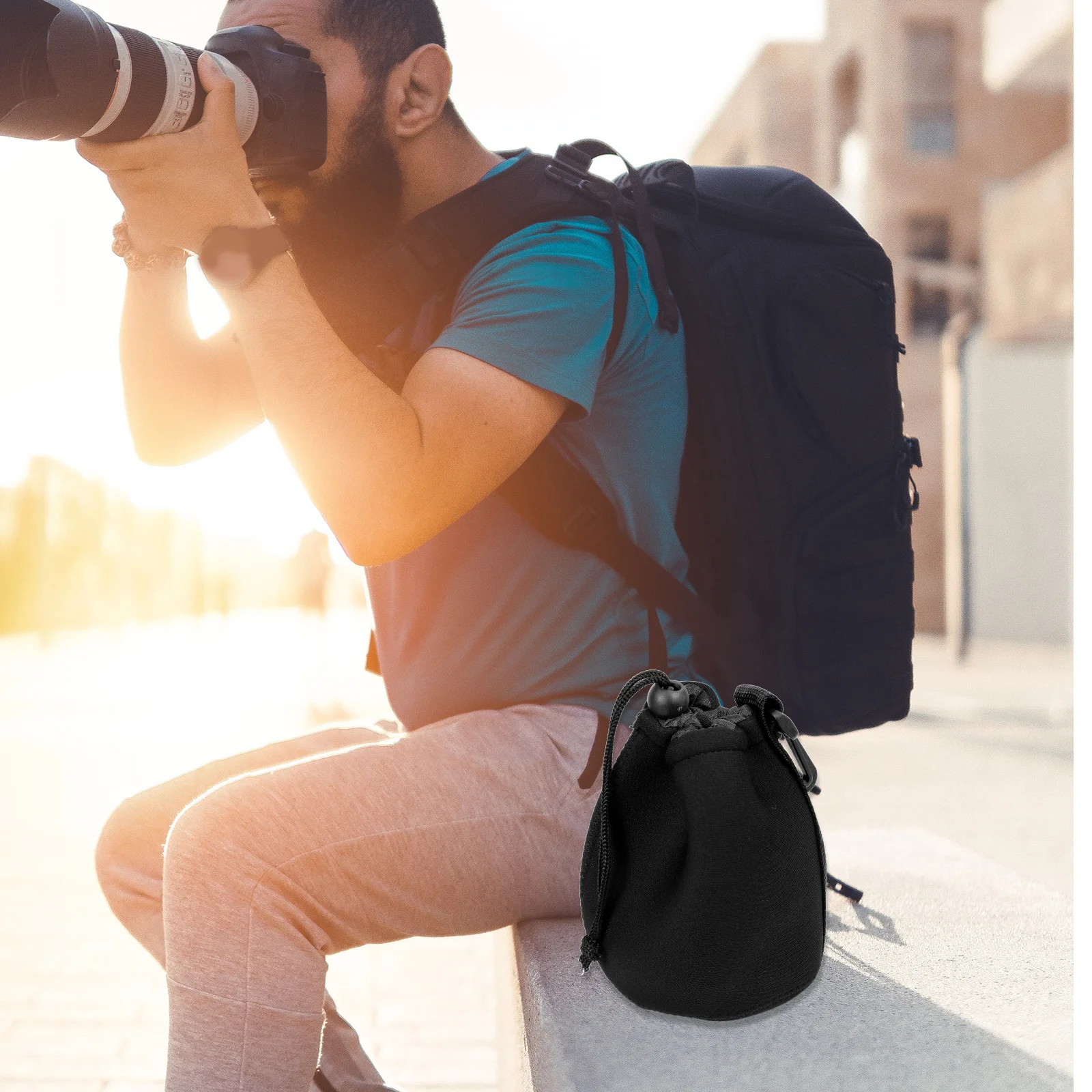 

4Pcs Lens Protection Case Neoprene Waterproof Dustproof Shockproof for Camera Lenses Portable Belt Hanging Design Camera