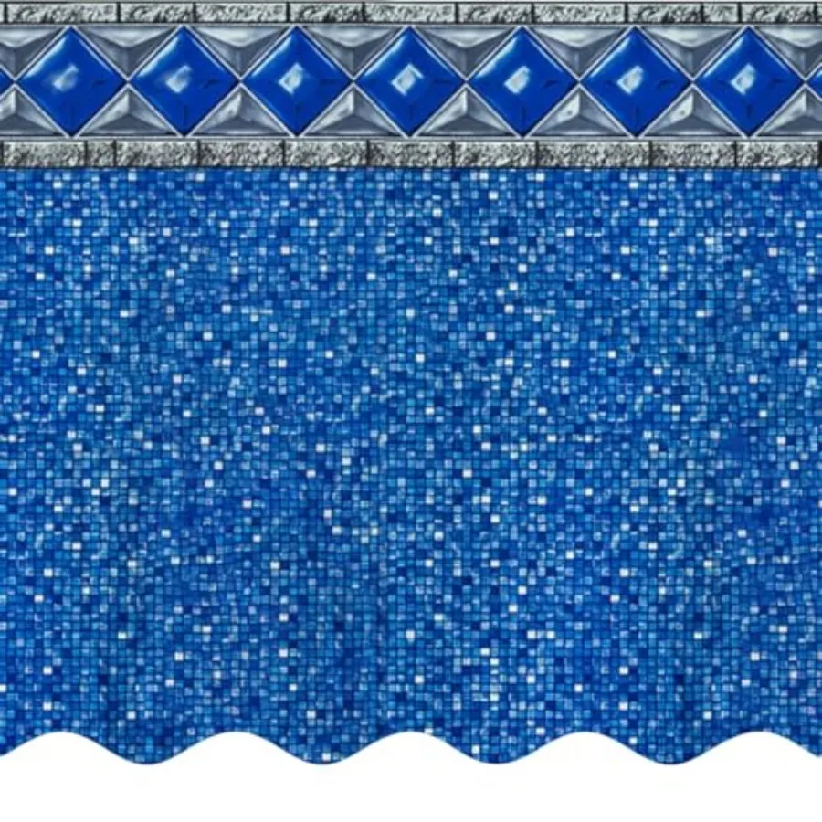 24 Feet Round Swimming Pool Liner for Steel Sided Above Ground Pools, Unibead Style, 54 Inch Wall Height, 25 Gauge Heavy Duty V