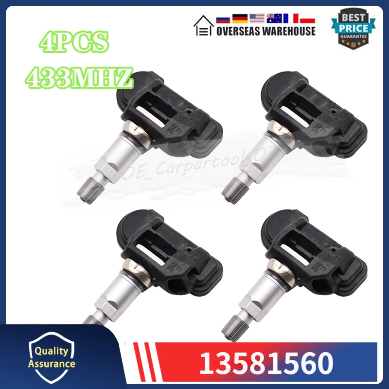 4PCS Tyre Monitoring System Pressure Sensor 13581560 For 2014-2017 Opel Insignia A (G09) Zafira Tourer TPMS TIRE PRESSURE SENSOR