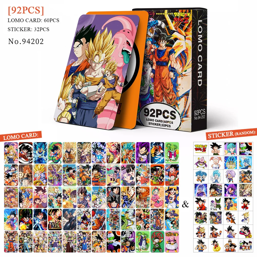 92 SZT. Karty Kolekcjonerskie Anime Dragon Ball Naklejki Klasyczne Zabawki dla Dzieci Kreskówka Modne Pamiątki Karty Kreatywne Zabawki Prezenty dla Dzieci